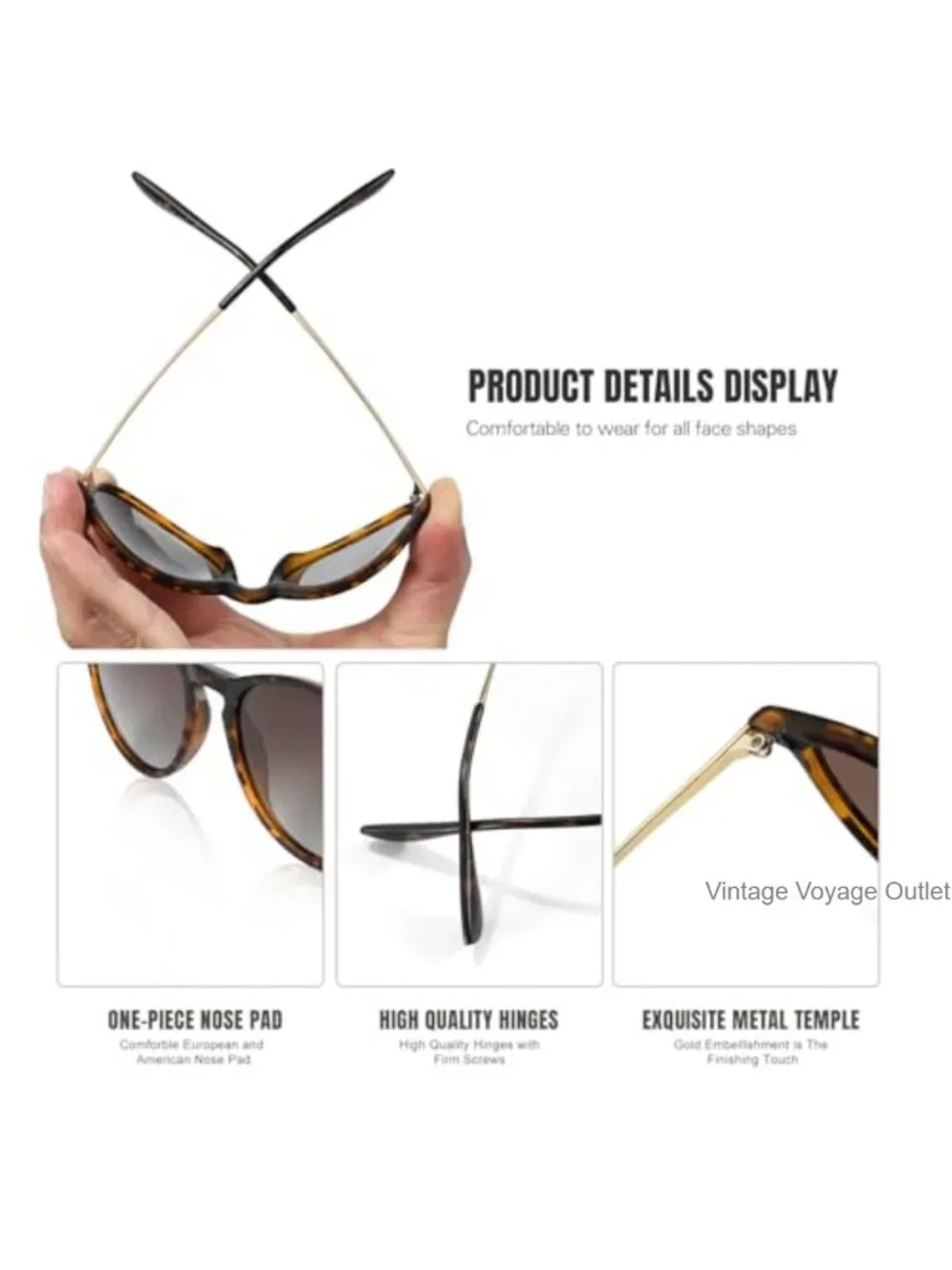 Vintage Retro Round Polarized Sunglasses UV400 TR90 Frame Unisex